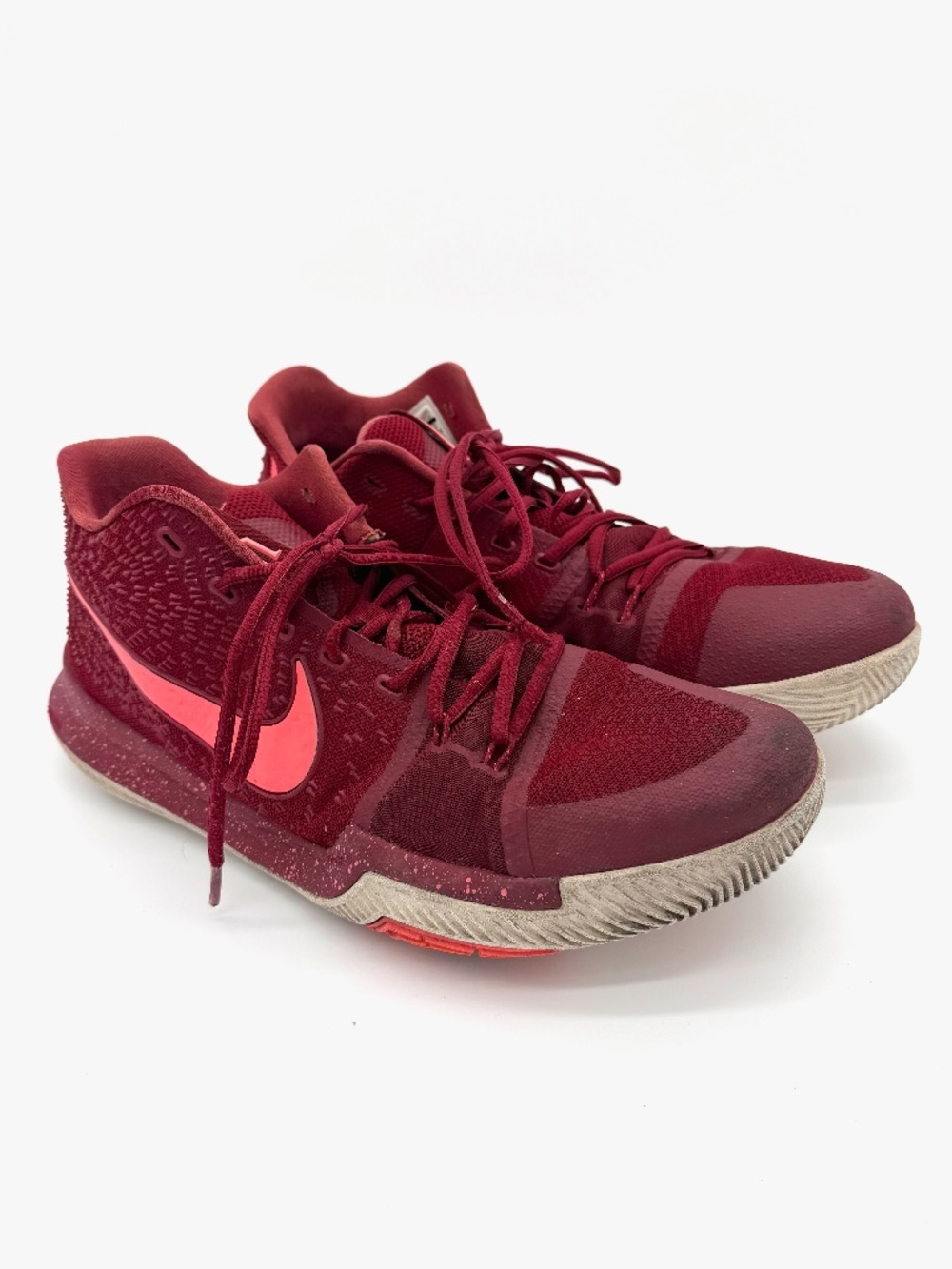 Nike Kyrie 3 Warning Hot Punch Team Red Basketball Shoes Mens Size 14 852395-681